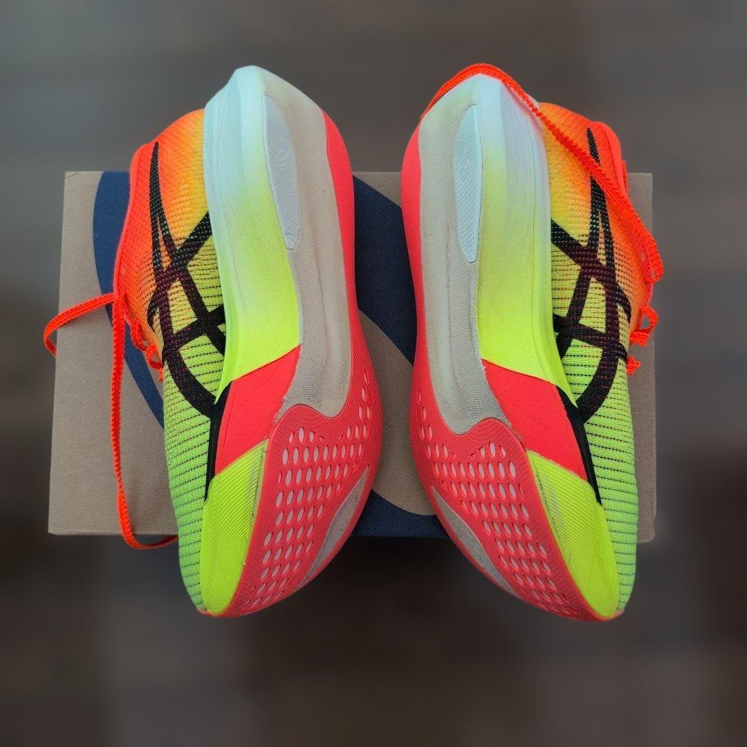 ASICS メタスピードスカイパリ　蛍光イエロー/オレンジ 24.5cm