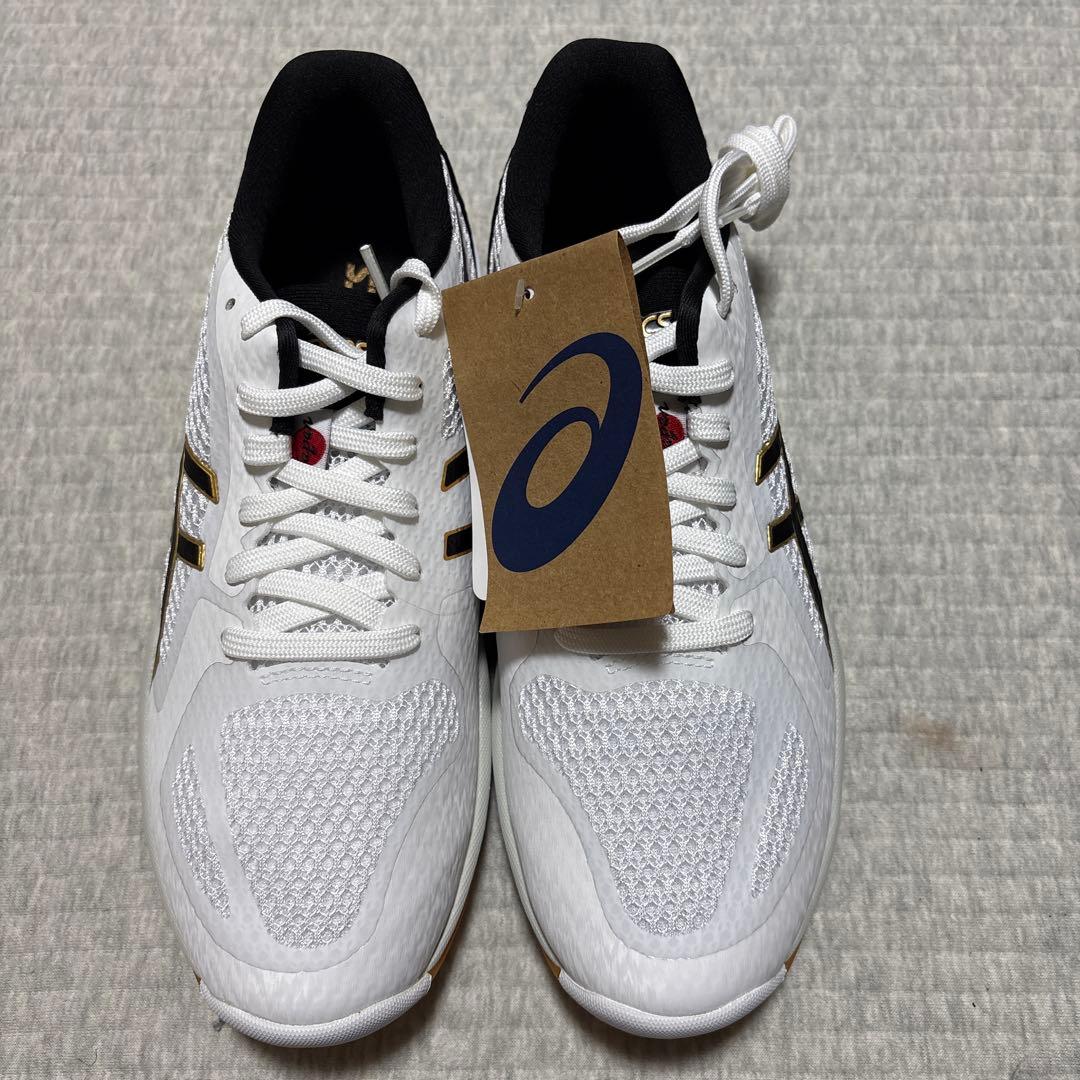 ASICS バレーボールシューズ ホワイト/ブラック/ゴールド