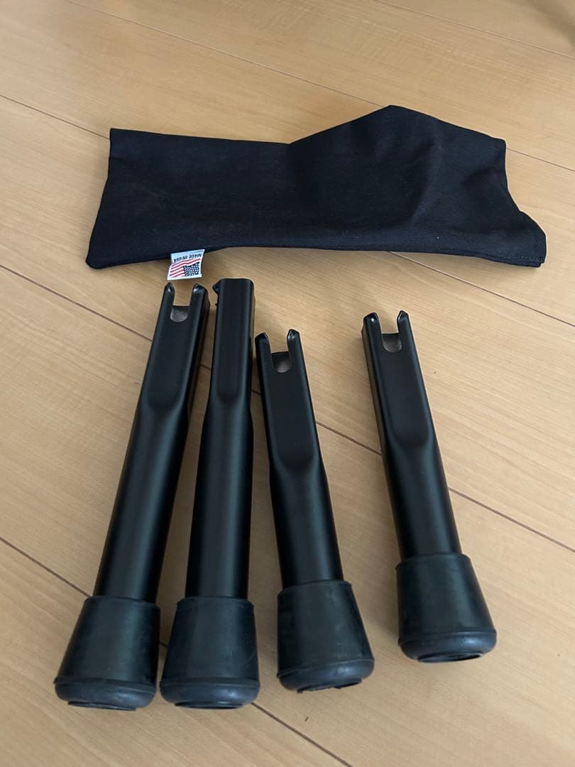 屋外未使用　カーミットチェア純正レッグエクステンション 4本未カット収納袋付き