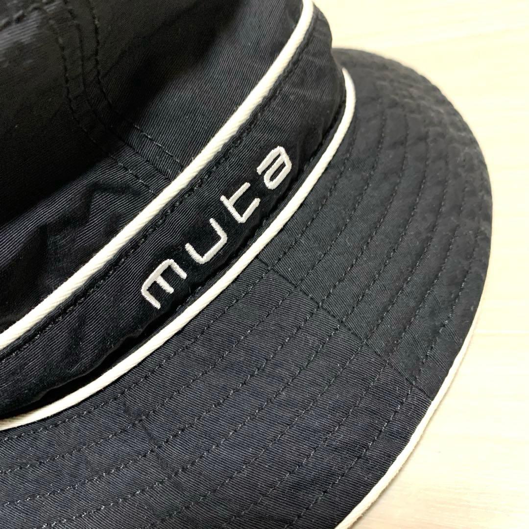 【美品】muta MARINE バケットハット ブラック 刺繍ロゴ 57〜59