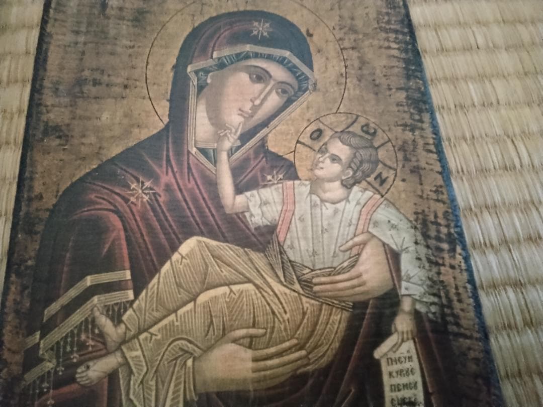 イコン　宗教画　正教会　ギリシャ　最後の晩餐　木製