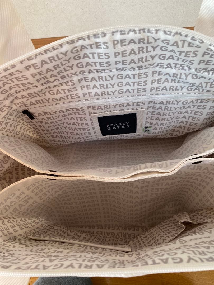 PEARLY GATES トートバッグ 大容量ホワイト