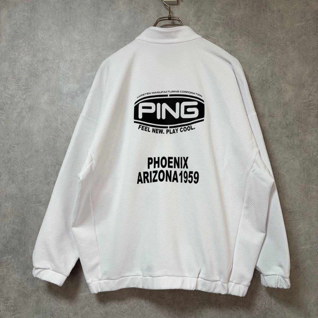 新品 PING ゴルフ ハニカムメッシュ ブルゾン ホワイト Lサイズ