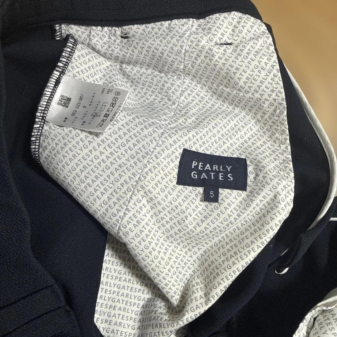 【美品】PGロゴ付きダークネイビーゴルフパンツ