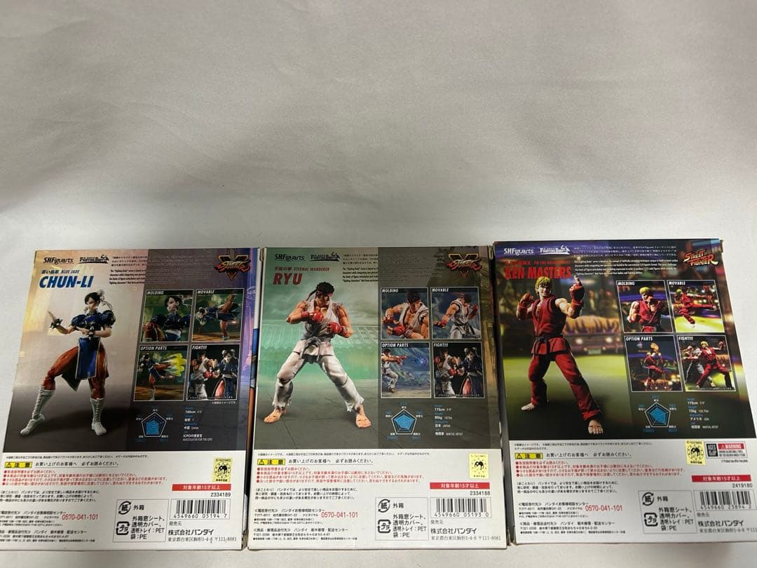 shfiguarts ストリートファイター　リュウ　ケン　春麗　フィギュア