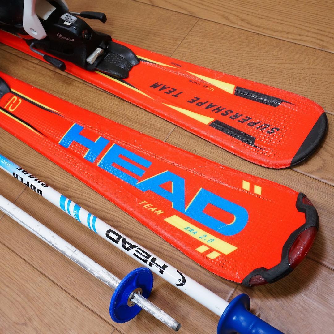 メンテ済 127cm 靴23cm HEAD カービングスキーセット (130
