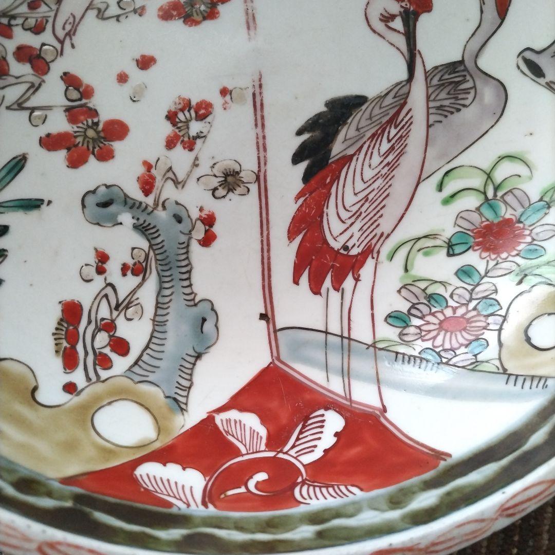 明治伊万里　花鳥文様　中鉢　７寸