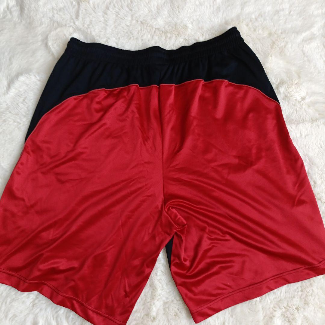 バスケットボールパンツ 黒/赤 サイドパネル　US XXL
