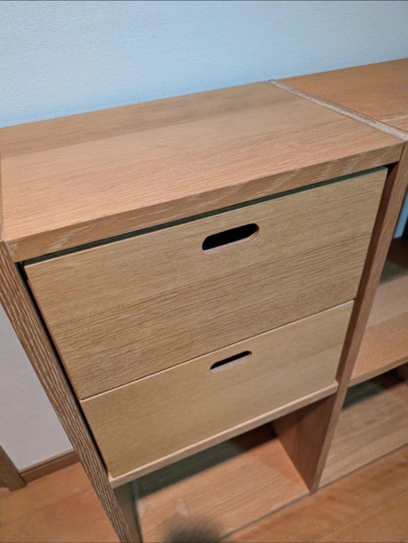 ミ*ナ様 《送料込》無印良品 スタッキングシェルフ 2×2 引出付 棚 収納