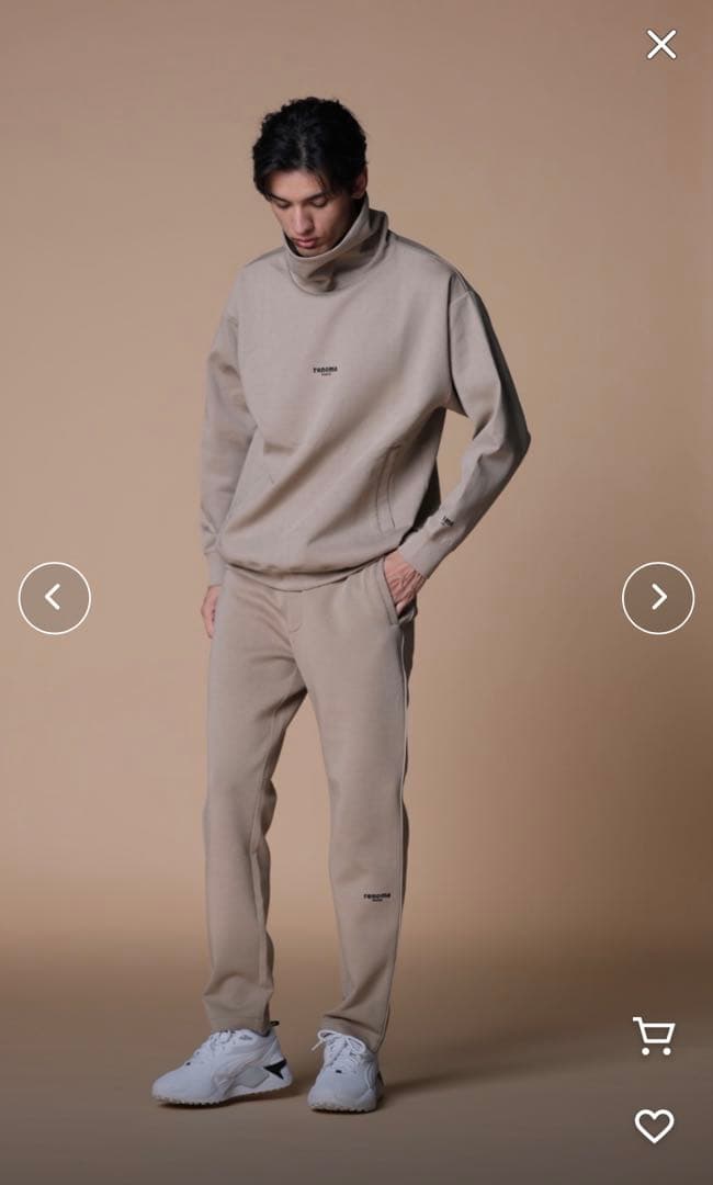 renoma golf ベージュ ハイネック トレーナー
