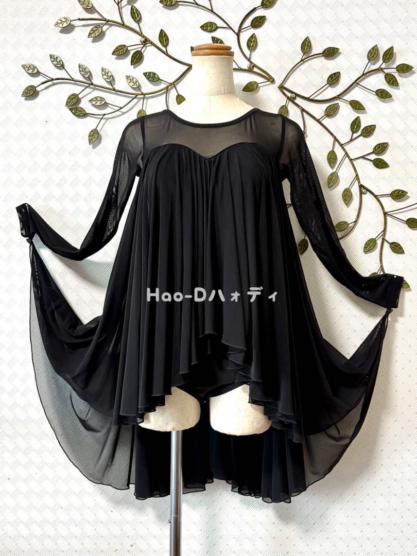 新品★トップス★M★レオタード★胸パット付き★社交ダンス★バレエ★エレガント