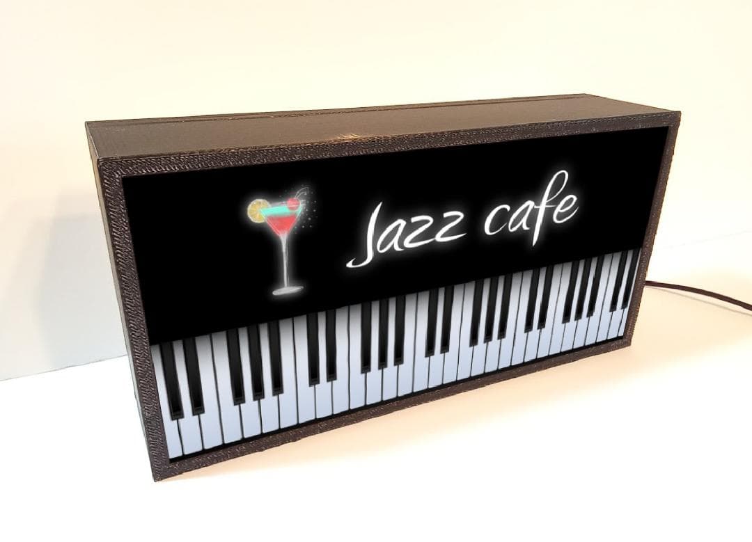 ジャズ ピアノ BAR 喫茶 カクテル カフェ 看板 置物 雑貨 ライトBOX