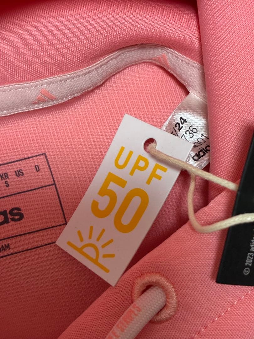 新品　M アディダス　ゴルフ ダンボールニット ビッグロゴ　セットアップ　ピンク