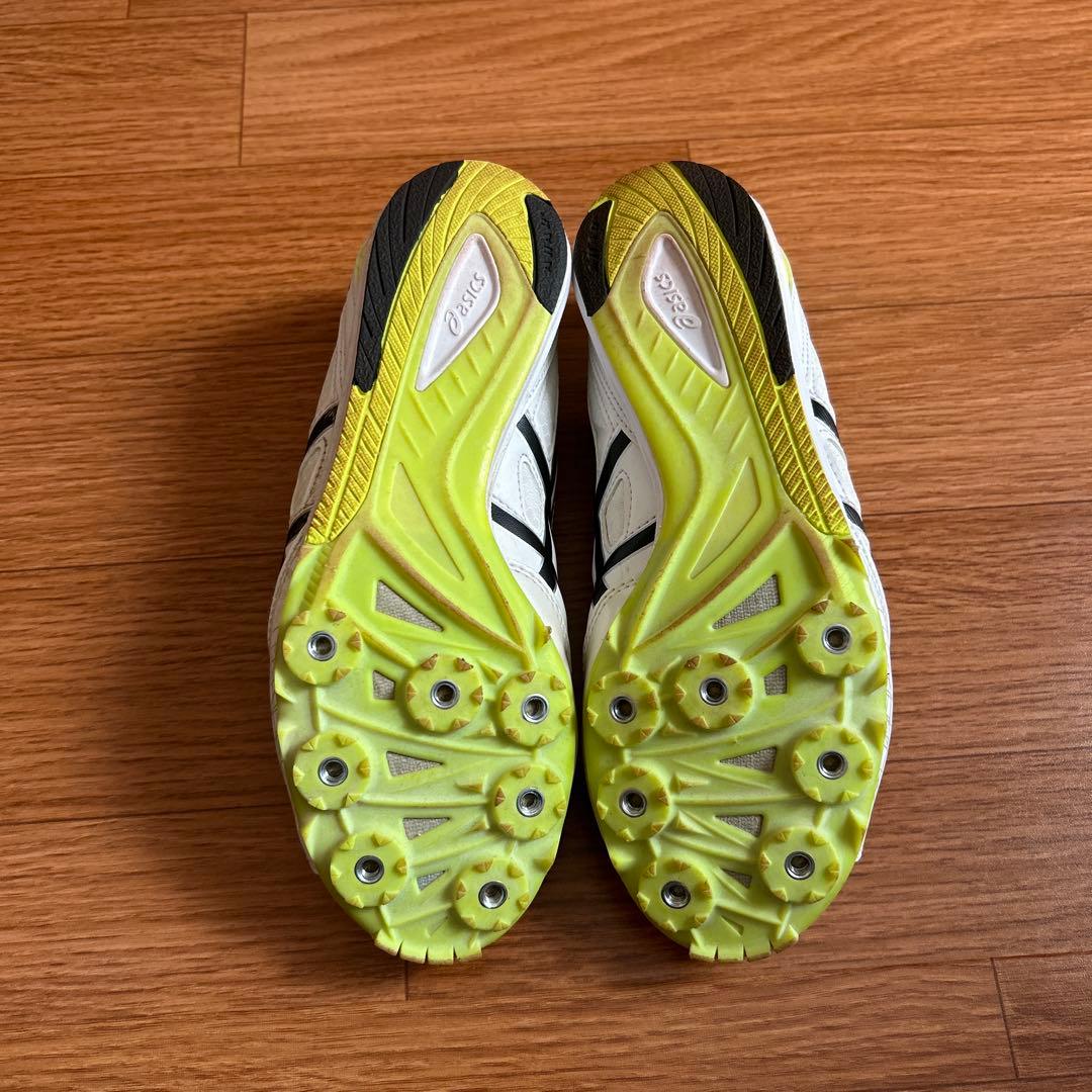ASICS スパイクシューズ ホワイト/イエロー