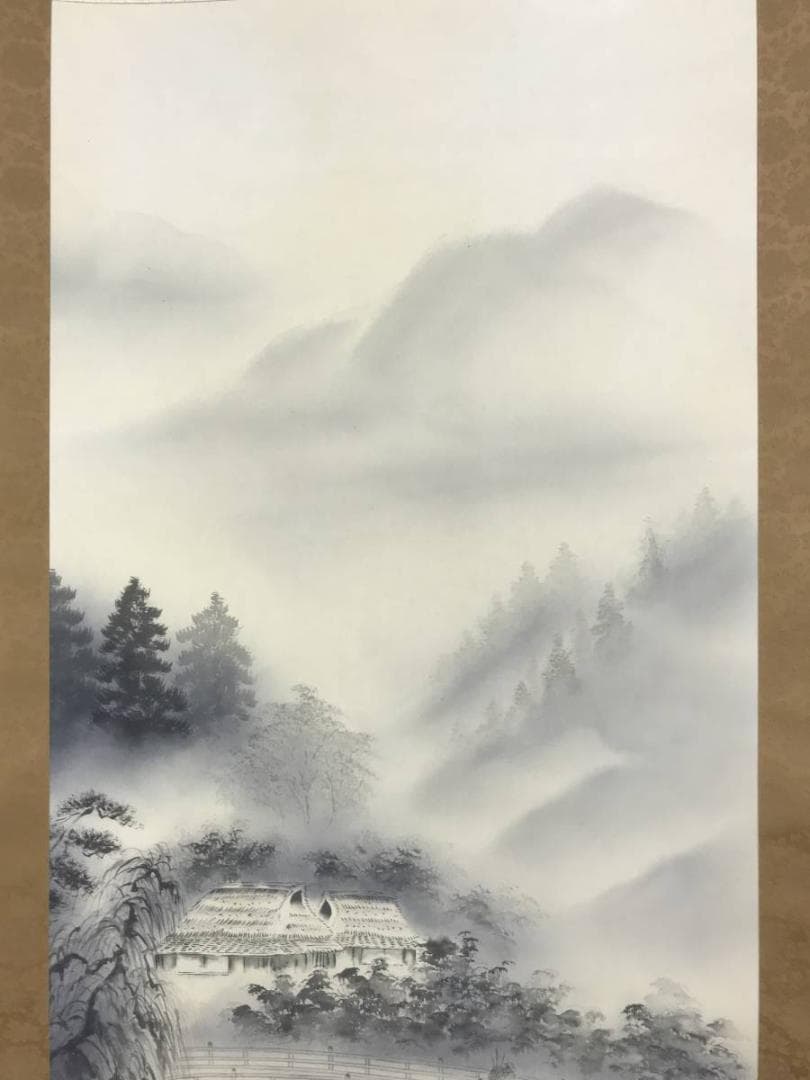 市郎/山水人物図/山水図/掛軸/名家伝来/AE-130