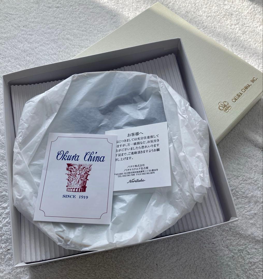 新品　未使用　大倉陶園　Okura 青いバラ 皿 2枚セット　ブルーローズ