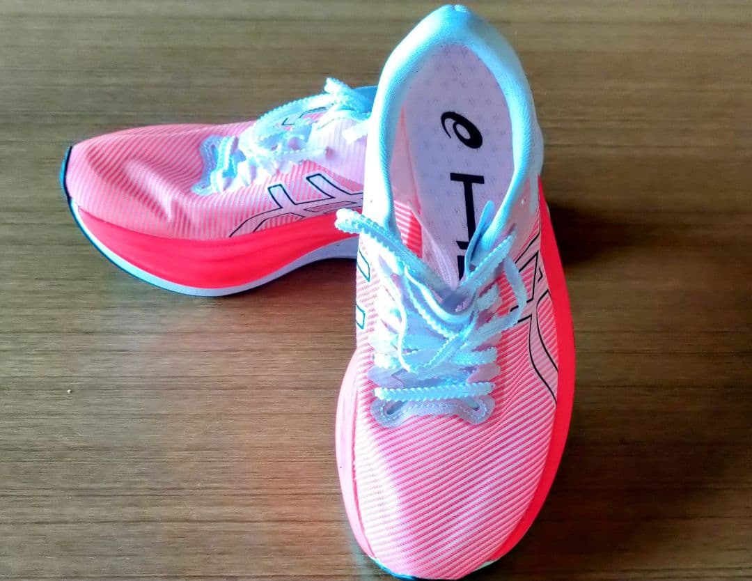 S4　asics 　ランニングシューズ　 マラソンシューズ　ピンク/オレンジ