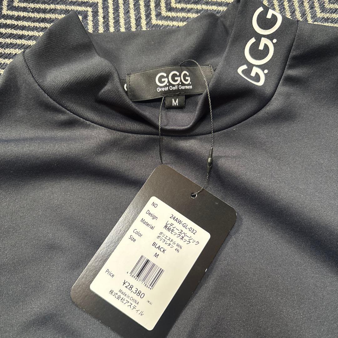 新品　G.G.G レディース 長袖モックネックシャツ ブラック M 42