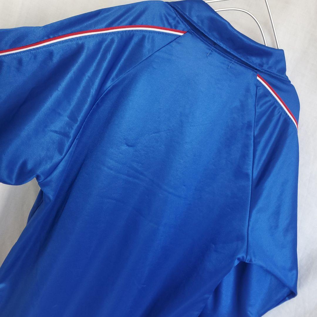 90s asics FOOTBALL GEAR ウェア ロンT ゲームシャツ 青