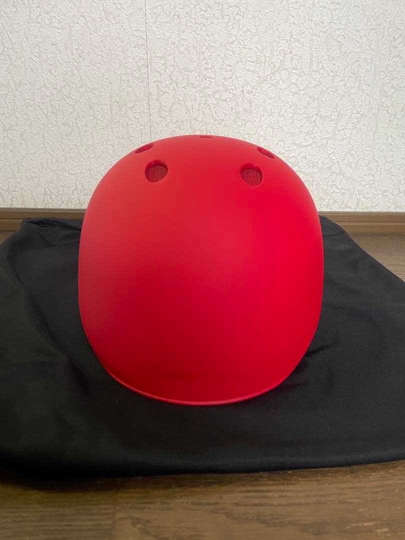 ミズノ限定　ランナーコーチ用ヘルメット　艶消しレッド　サイズM