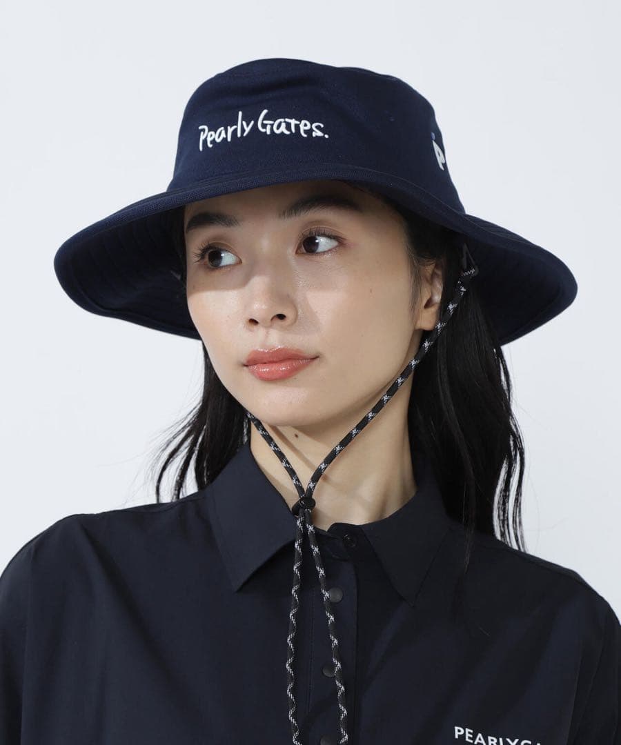 新品PEARLY GATESパーリーゲイツ メッシュつば広HAT ハット