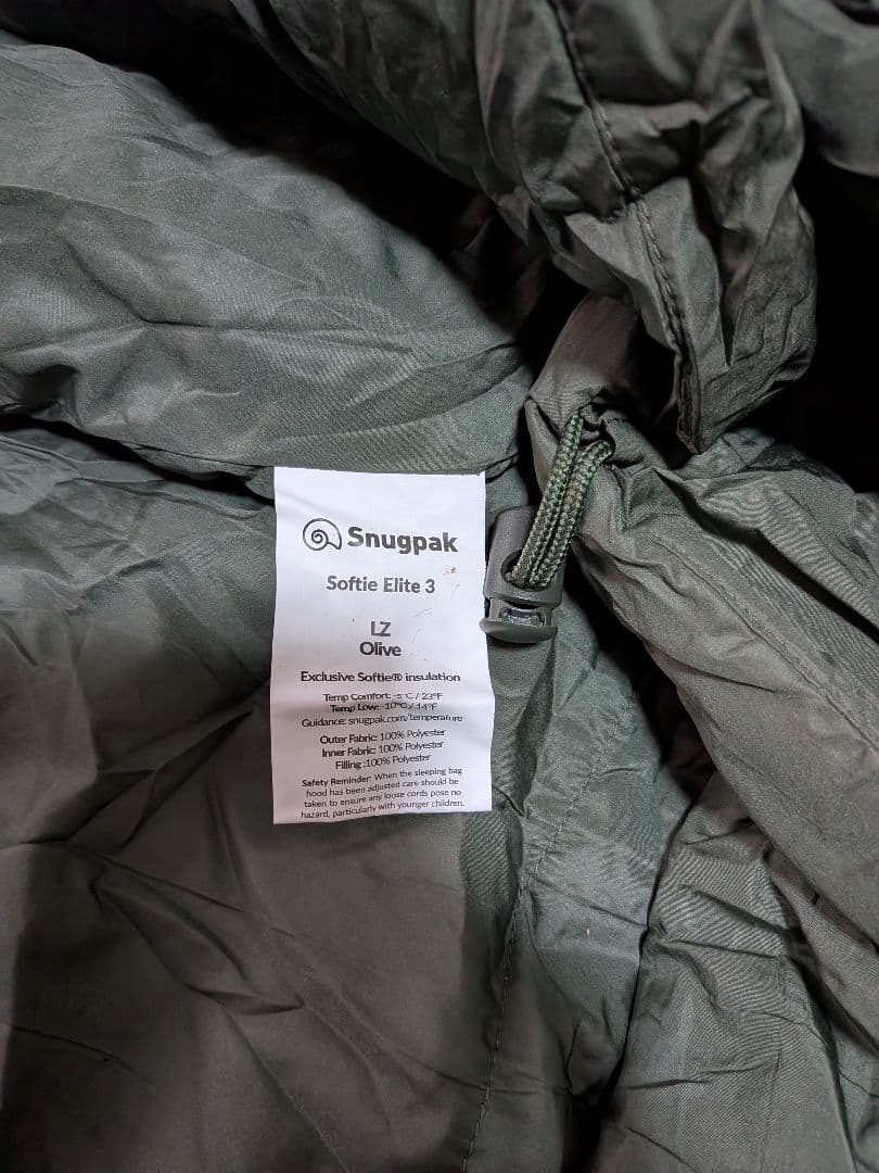 Snugpak Softie Elite 3 寝袋 オリーブ
