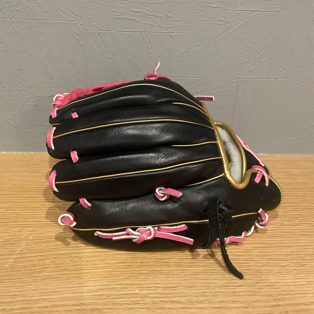 久保田スラッガー　軟式野球グローブ 黒、金、ピンク