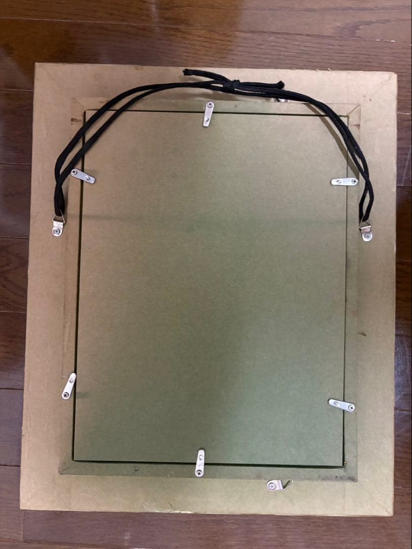 花の油彩画 金色フレーム付き