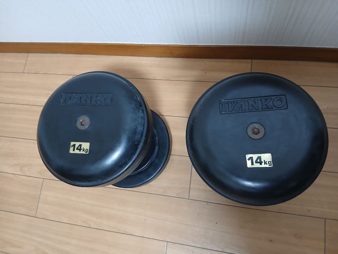②IVANKO(イヴァンコ) SDKR ダンベル(ラバー) 14kg x 1個