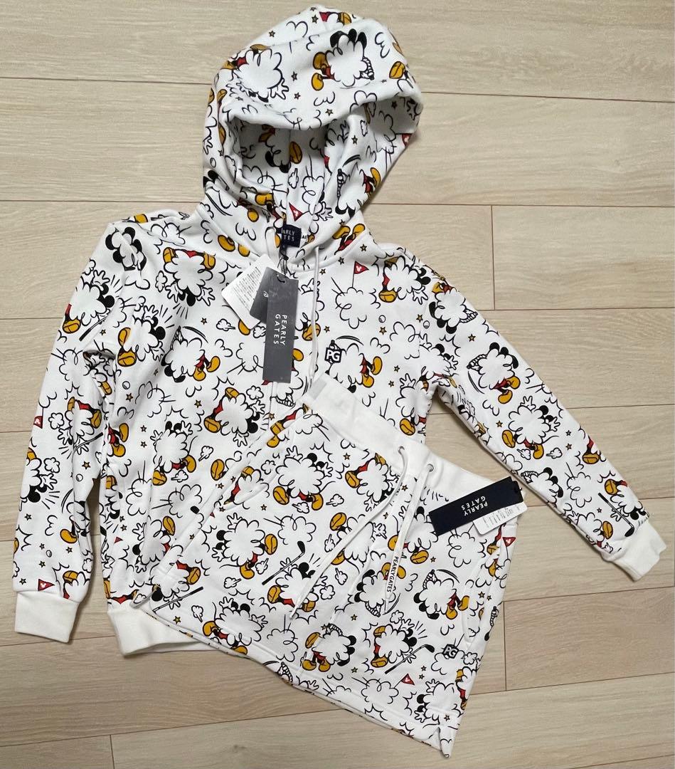 新品　パーリーゲイツ　ディズニー　裏起毛スウェットパーカー　セットアップ