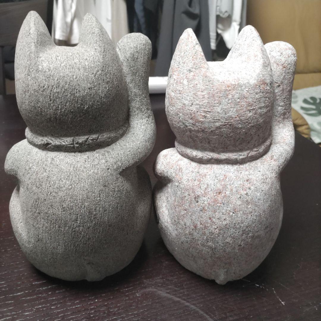 千万両猫 石像