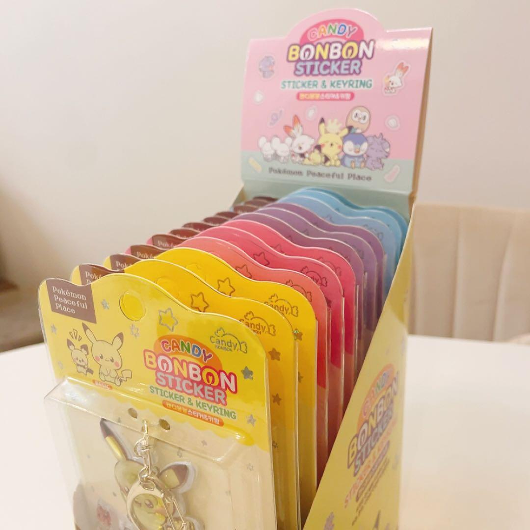 新作！　韓国　ポケモン　ピカチュウ　シール　キャンディボンボン　キーリング　正規