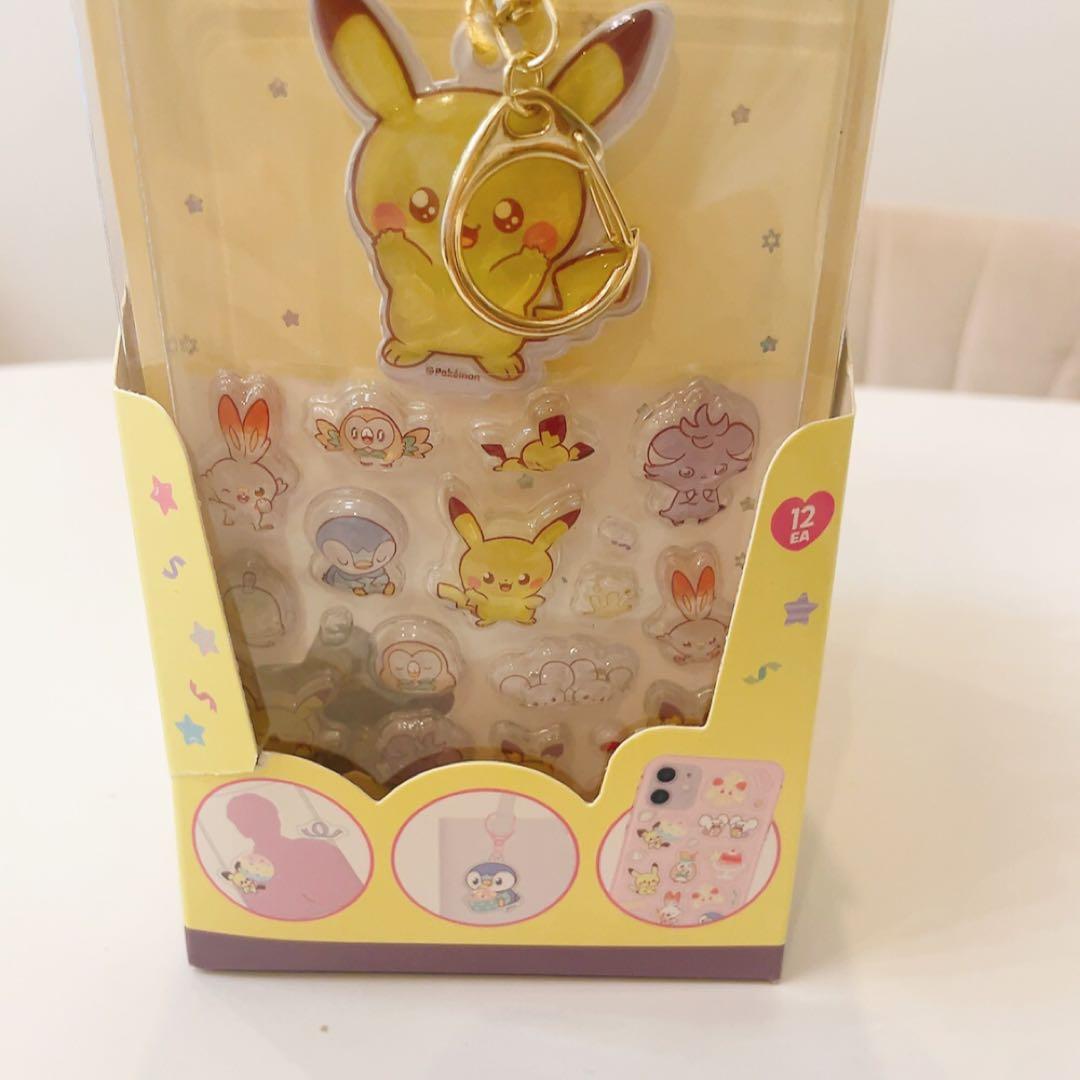 新作！　韓国　ポケモン　ピカチュウ　シール　キャンディボンボン　キーリング　正規