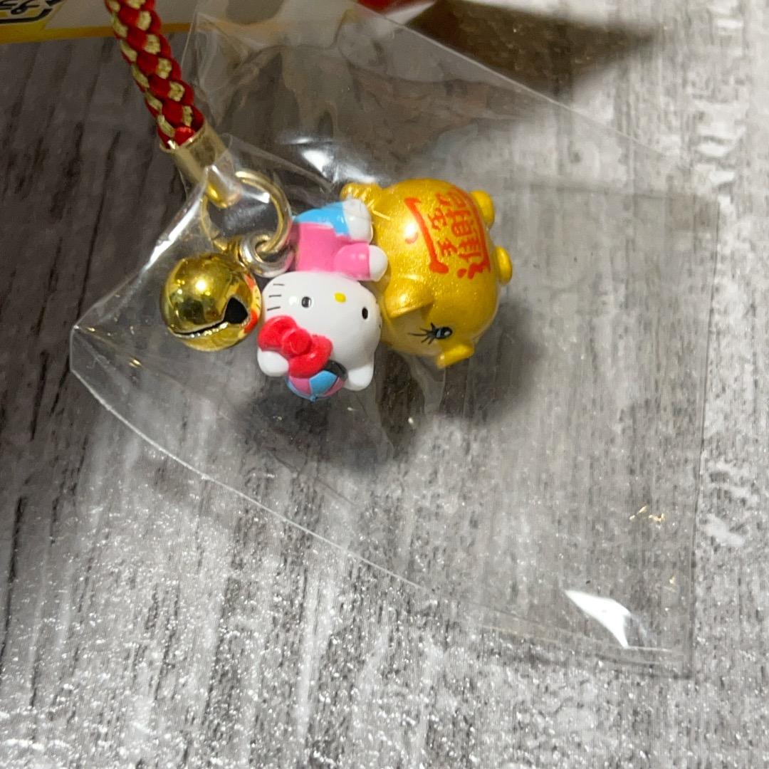 未使用品 希少 神奈川限定 横浜中華街 金豚キティ 根付け ストラップ 開運招福