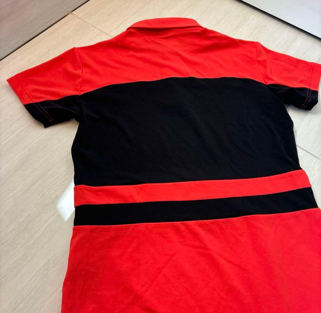 新品DESCENTE GOLF ポロシャツ Mサイズ 赤黒