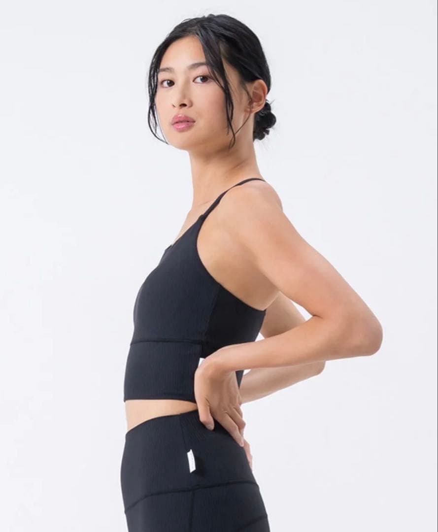 新品【SUKALA】ベーシックリブクロスブラトップ　ブラック　XS