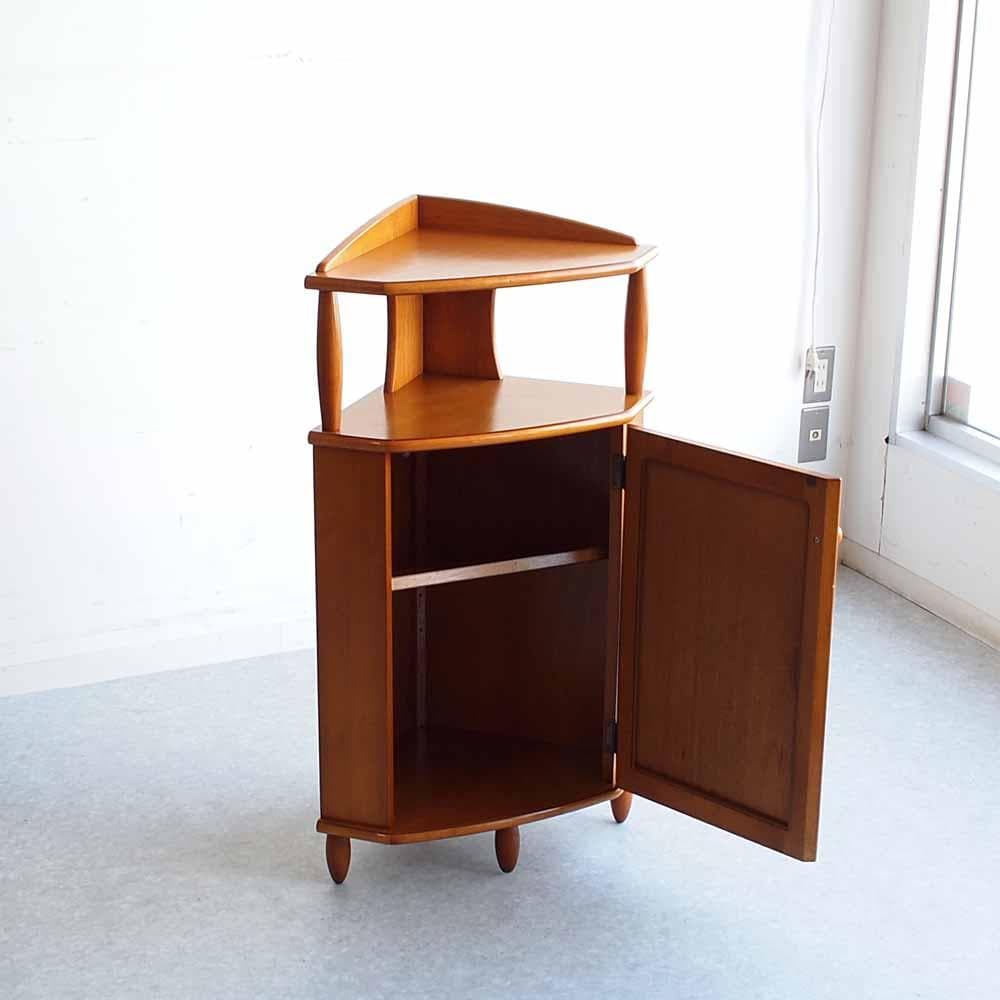 70s 80s オールド 光家具 コーナーキャビネット ZR24485