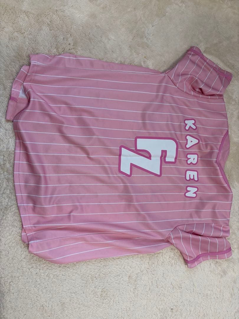 KAREN 7 ピンク ストライプ Tシャツ