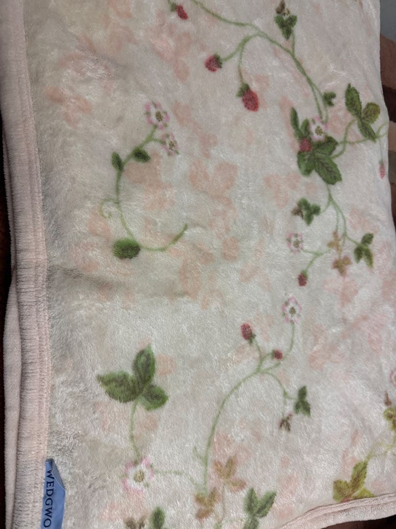 花柄　綿毛布