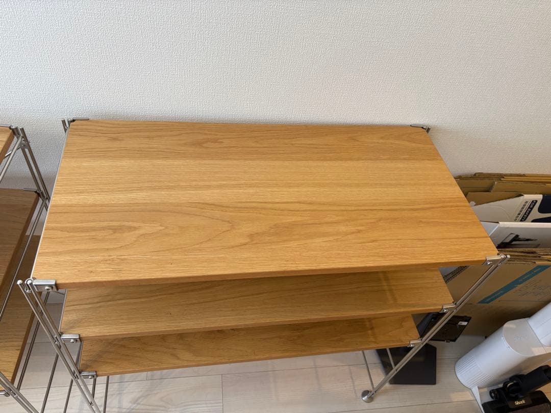 無印良品 ステンレスユニットシェルフ オーク材棚セット ワイド 小