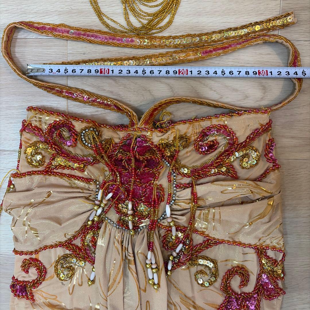 ベリーダンス セットアップ ビーズ刺繍付き　衣装　Queen エジプト製