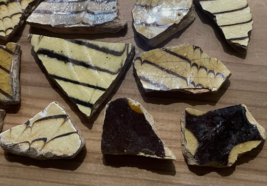 18世紀 イギリス スリップウェア陶片 F / 1700年代 アンティーク民藝