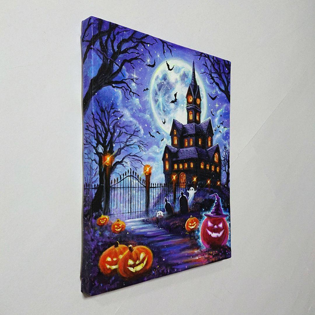 【ハロウィン】アクリル画 F3 風景画 絵画