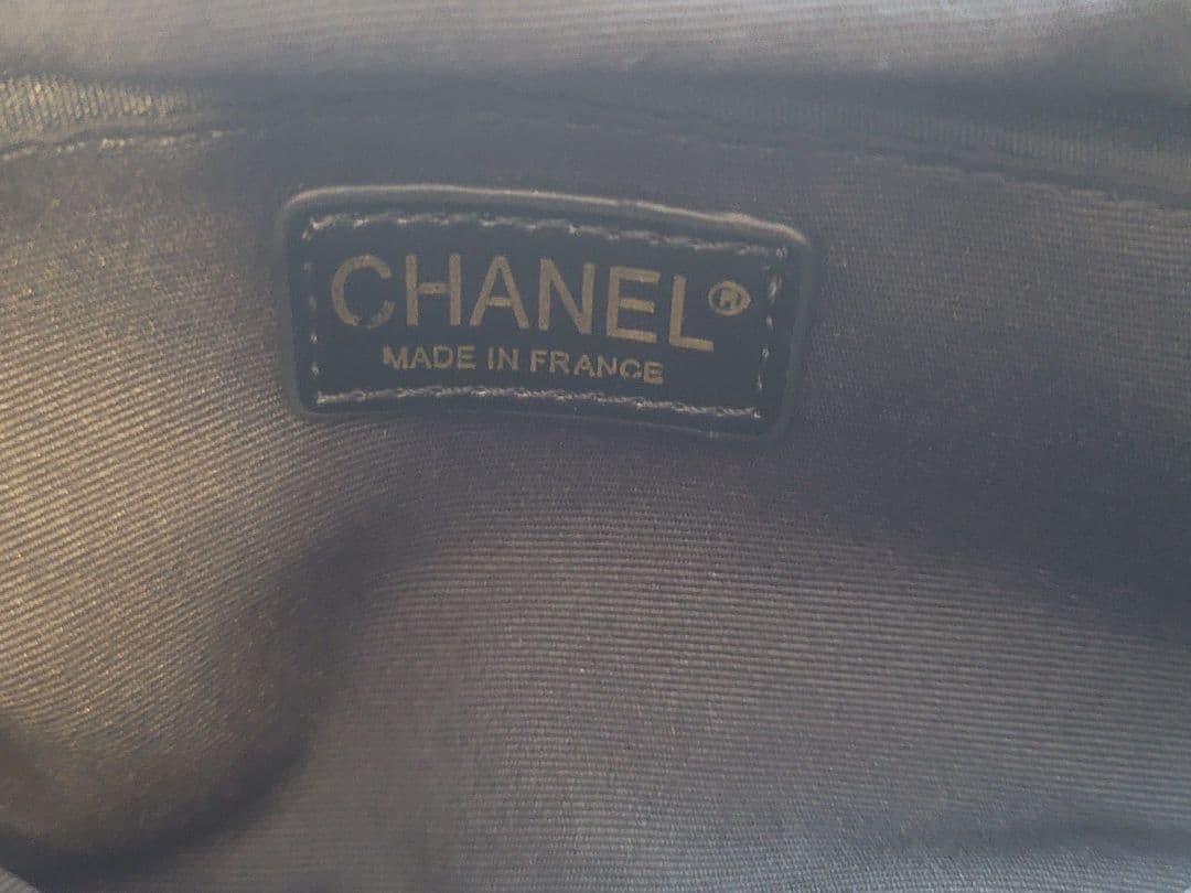 ノベルティ CHANEL ブラックリボンショルダーバッグ キルティング