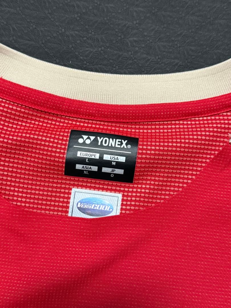 YONEX verycool バドミントン ゲームシャツ赤