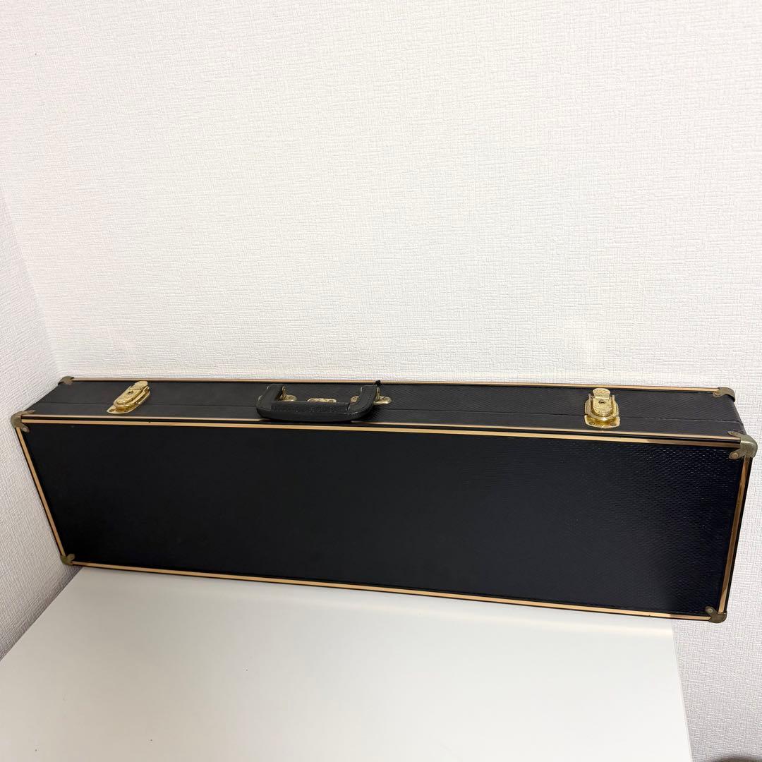 美品　沖縄 三線 本蛇革 強化張り 黒塗り棹 ハードケース 爪 本蛇皮