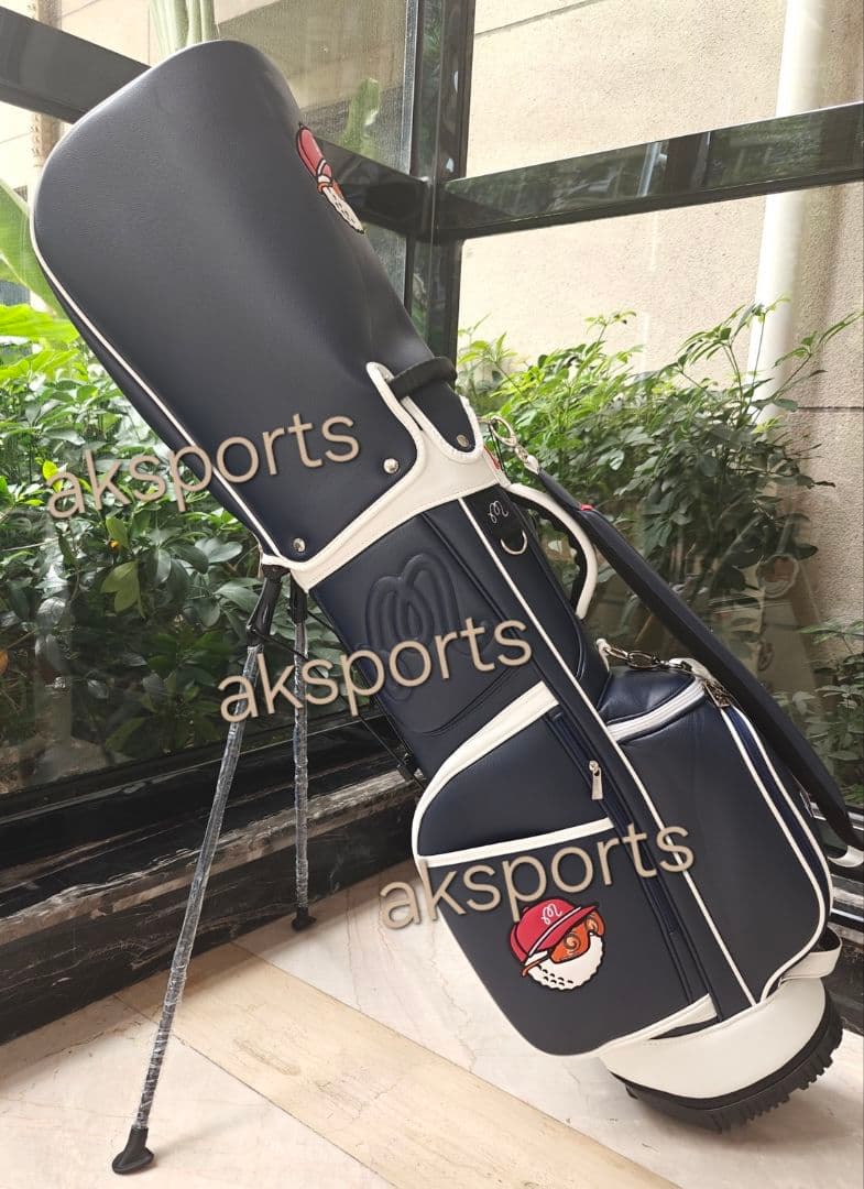 新入荷★Malbon Golf キャディバッグ ネイビー/ホワイト