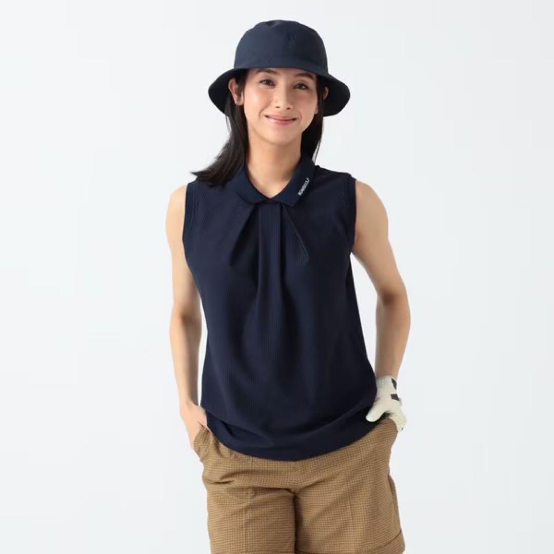 BEAMS GOLF ネイビー ノースリーブシャツ