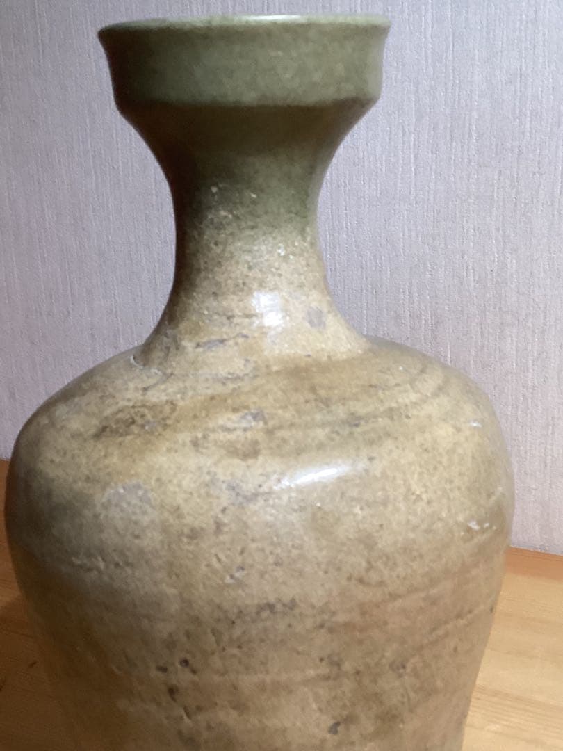 古美術骨董品　コレクター商品　高麗青磁酒器　花入　高さ約27cm 時代物