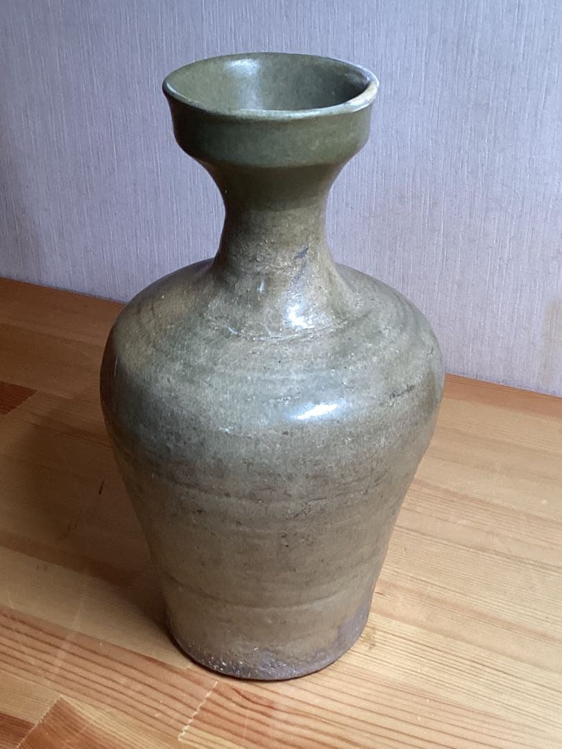 古美術骨董品　コレクター商品　高麗青磁酒器　花入　高さ約27cm 時代物